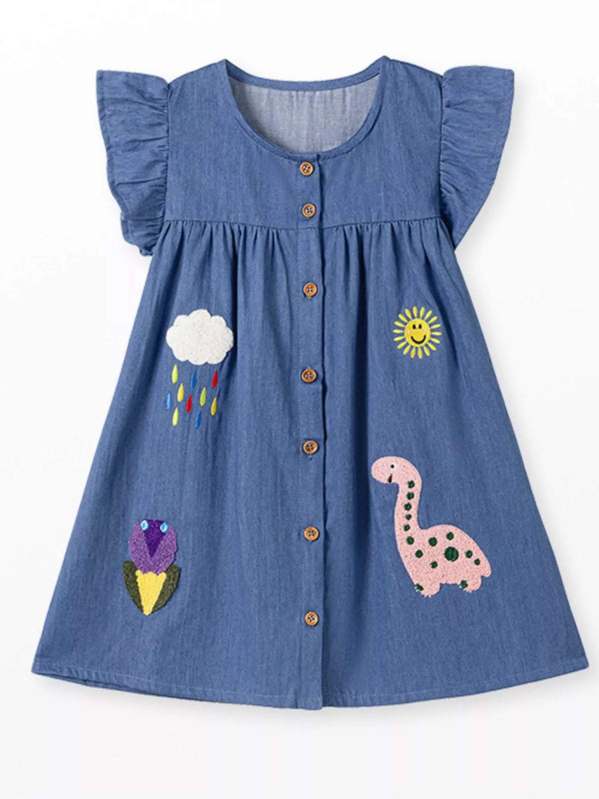 Geneviève Buttoned Denim A-Line Dress - Dressed.