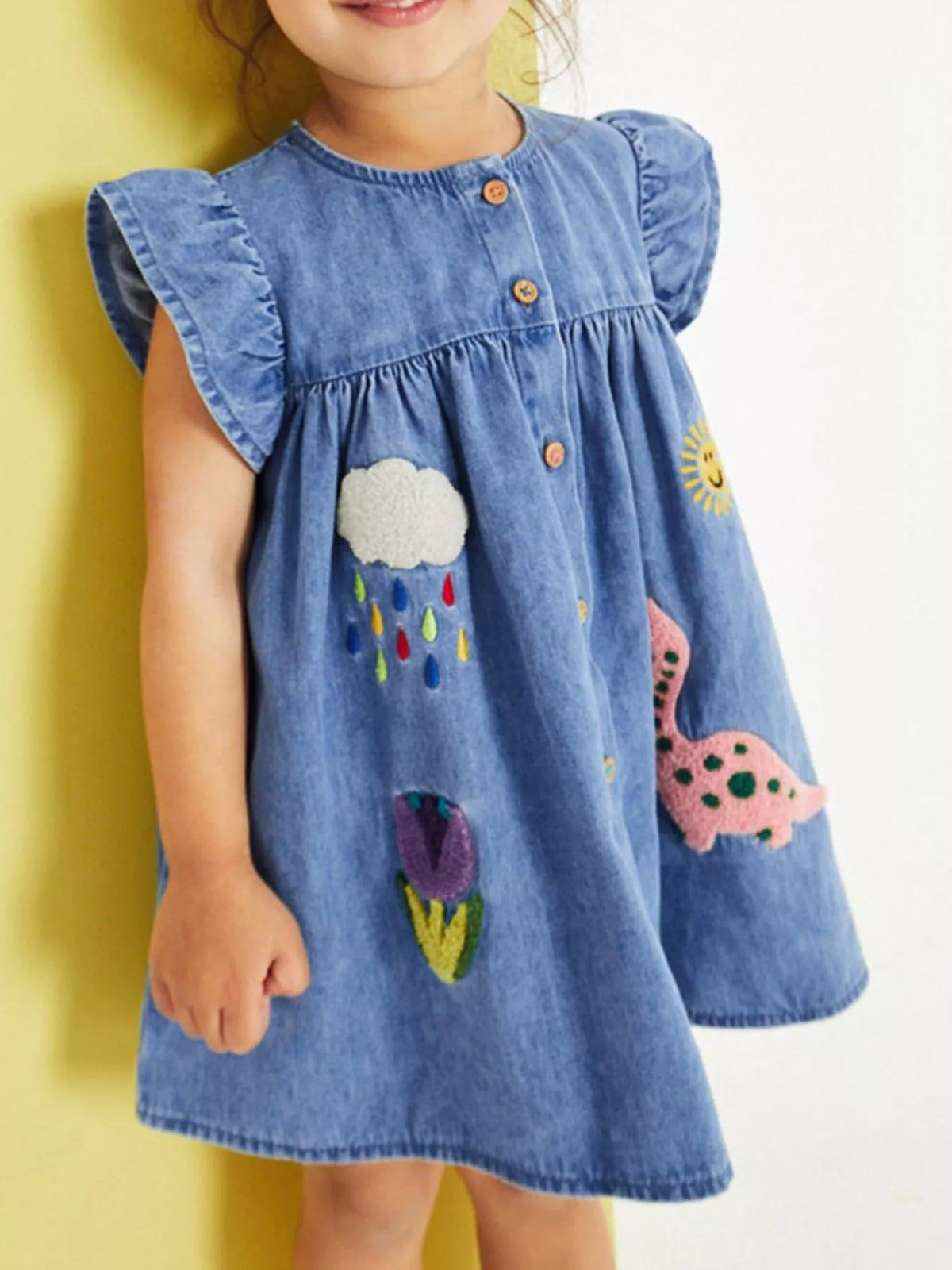 Geneviève Buttoned Denim A-Line Dress - Dressed.