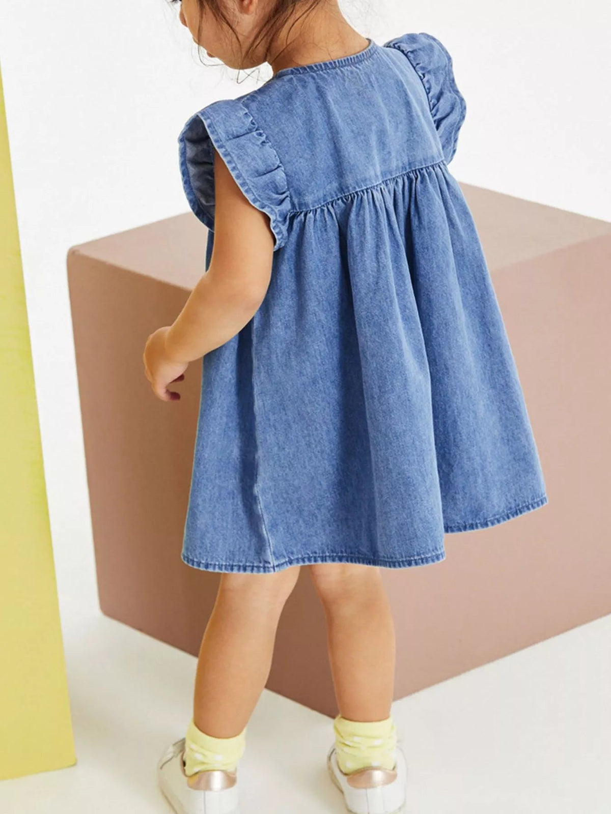 Geneviève Buttoned Denim A-Line Dress - Dressed.