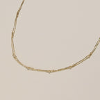 Gold Waterproof Double Layer Saturn Chain Necklace - Dressed.
