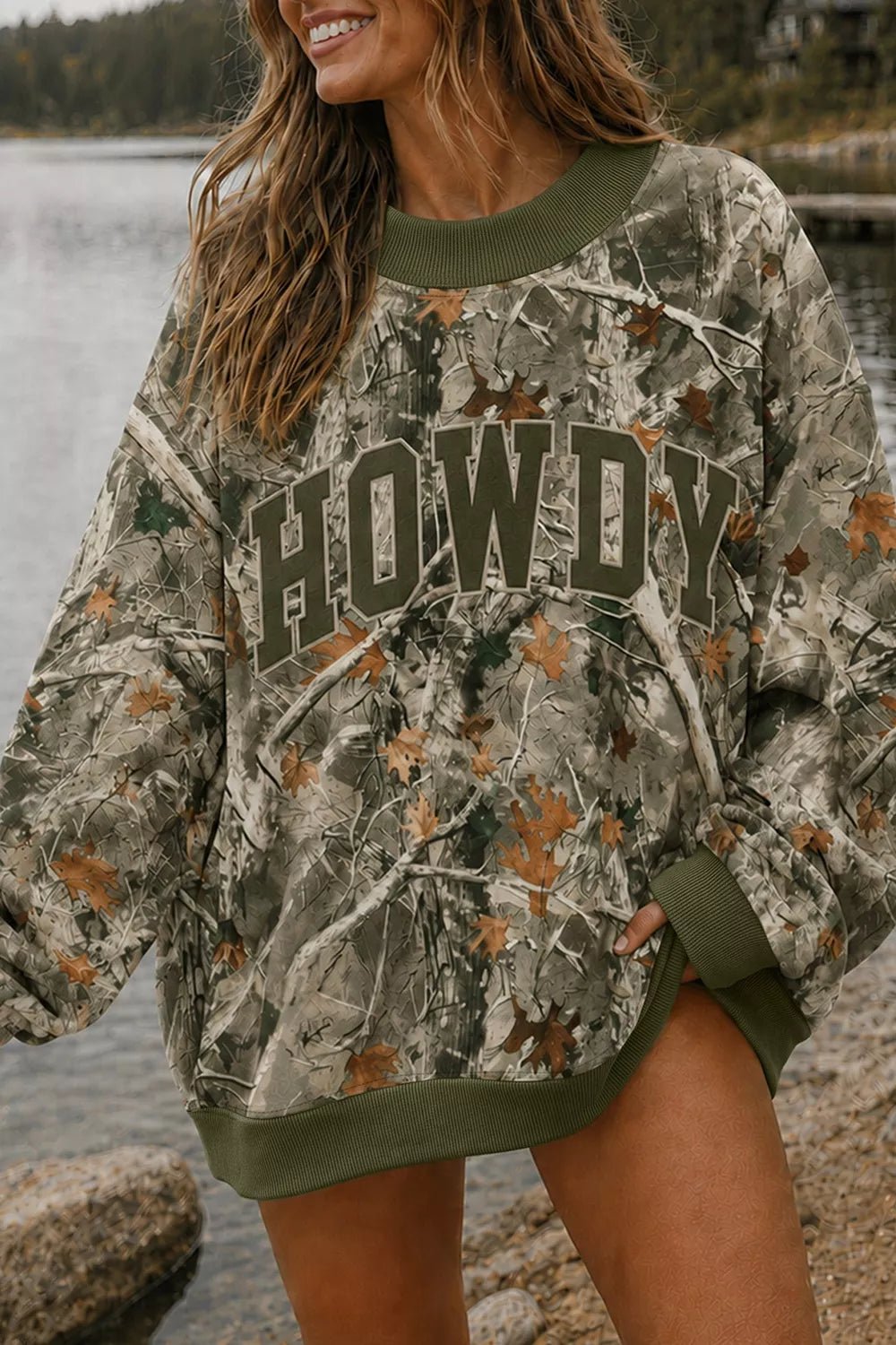 Howdy Camo Oversized Sweatshirt - Dressed.