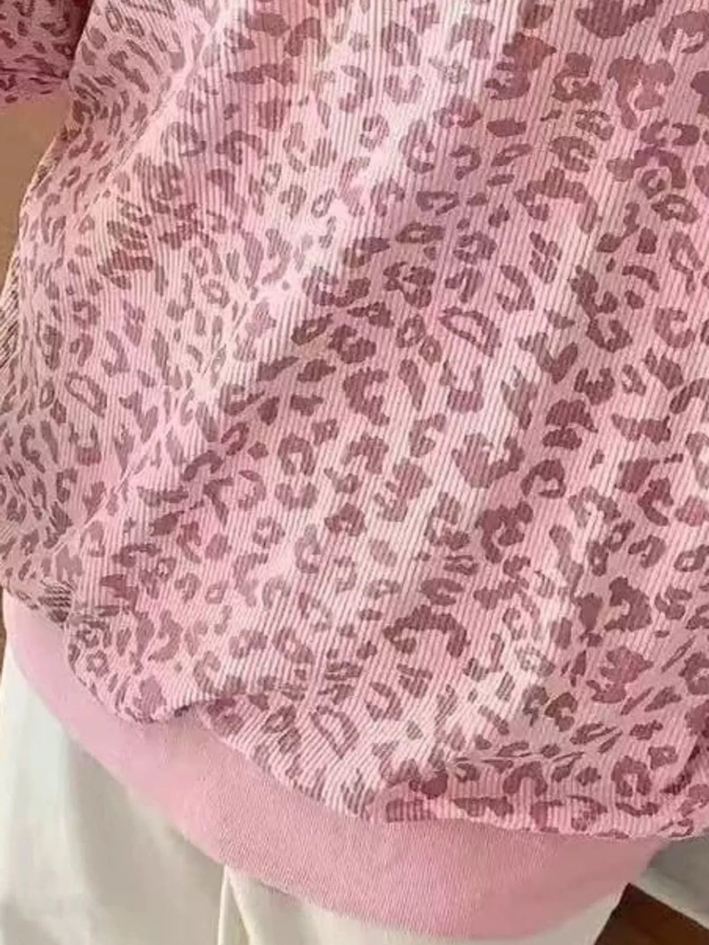 Leopard Print Quarter-Zip Sweatshirt - Dressed.