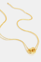 Linked Ring Pendant Chain Necklace - Dressed.