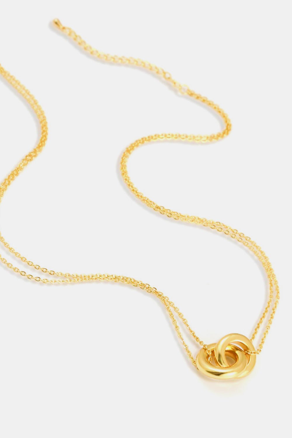 Linked Ring Pendant Chain Necklace - Dressed.