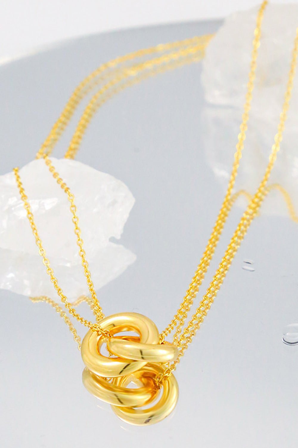 Linked Ring Pendant Chain Necklace - Dressed.