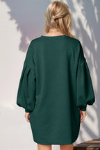 Livia Textured Lantern-Sleeve Mini Dress - Dressed.