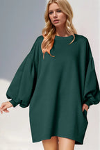 Livia Textured Lantern-Sleeve Mini Dress - Dressed.