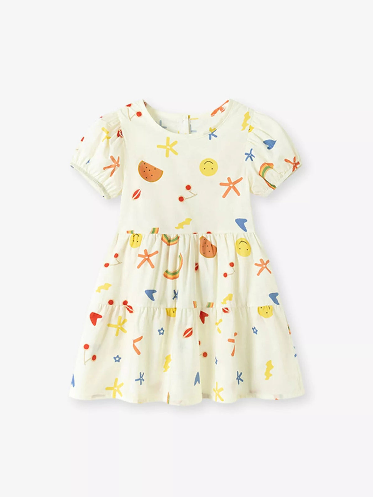 Maribel Printed Tiered Dress — Light Yellow - Dressed.