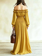 Maribel Ruffle-Trim Smocked-Waist Maxi Dress - Dressed.