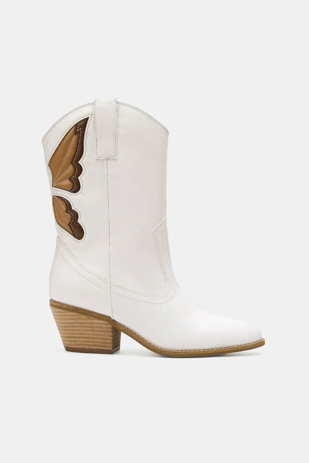 Mariposa Butterfly-Cut Pointed-Toe Boots — White - Dressed.
