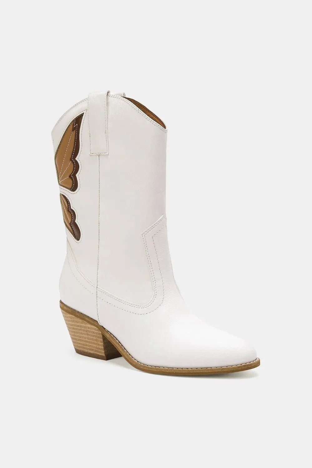Mariposa Butterfly-Cut Pointed-Toe Boots — White - Dressed.