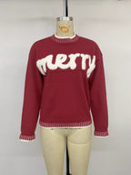 Merry Letter Crew Neck Sweater - Dressed.