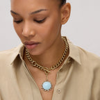 Odyssey Necklace Blue Gold - Dressed.