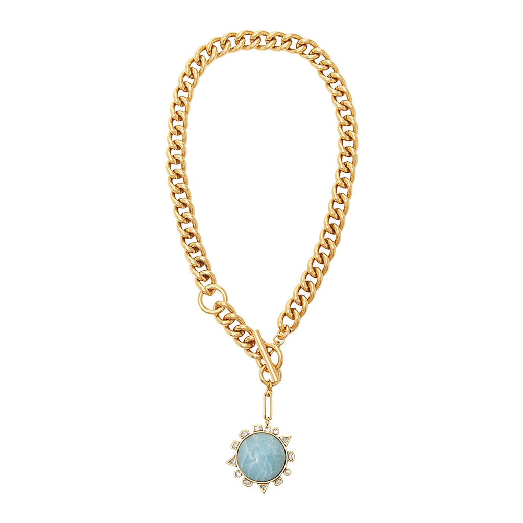 Odyssey Necklace Blue Gold - Dressed.