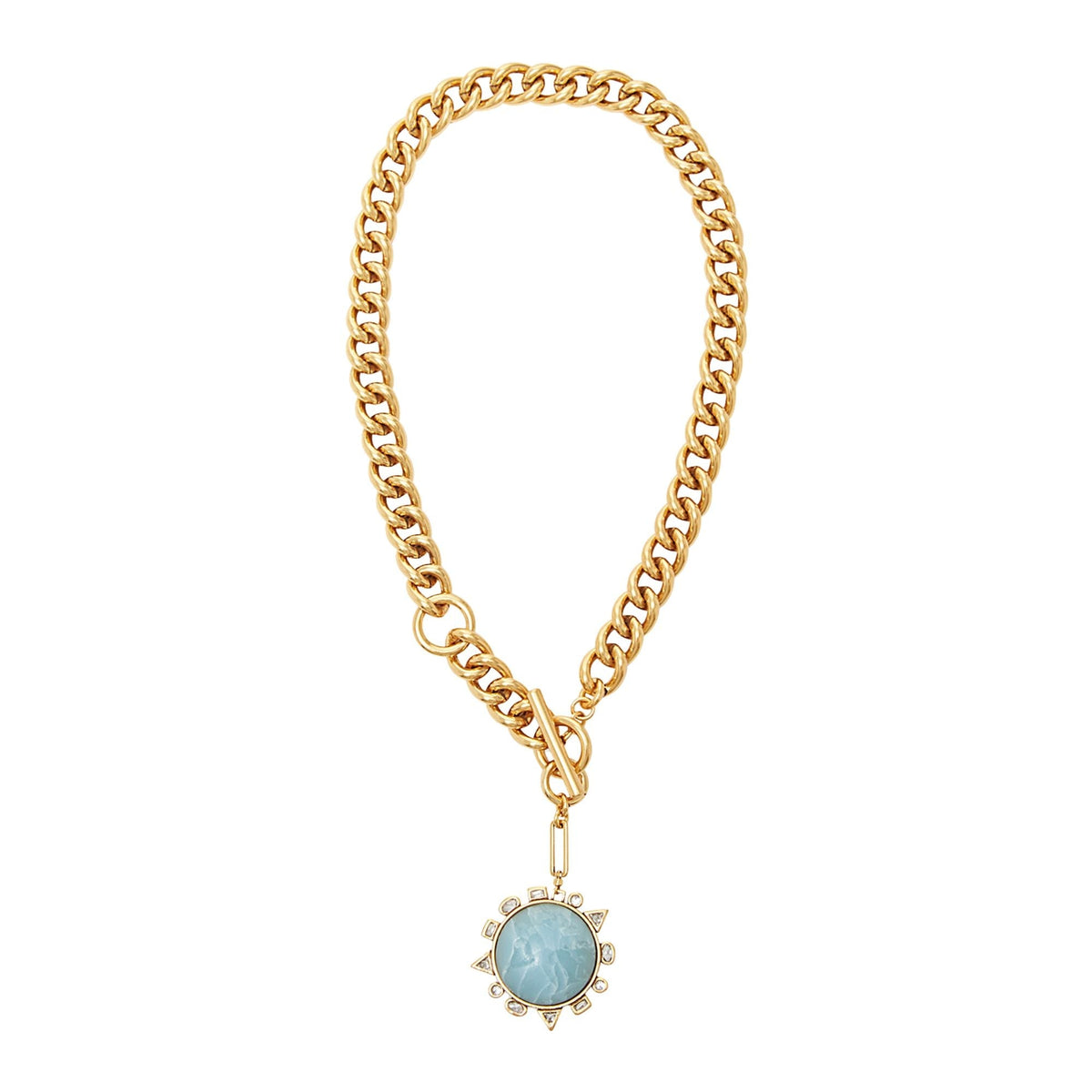 Odyssey Necklace Blue Gold - Dressed.