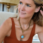 Odyssey Necklace Blue Gold - Dressed.