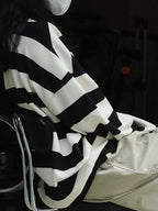 Oversized Striped Crewneck Sweatshirt - Dressed.