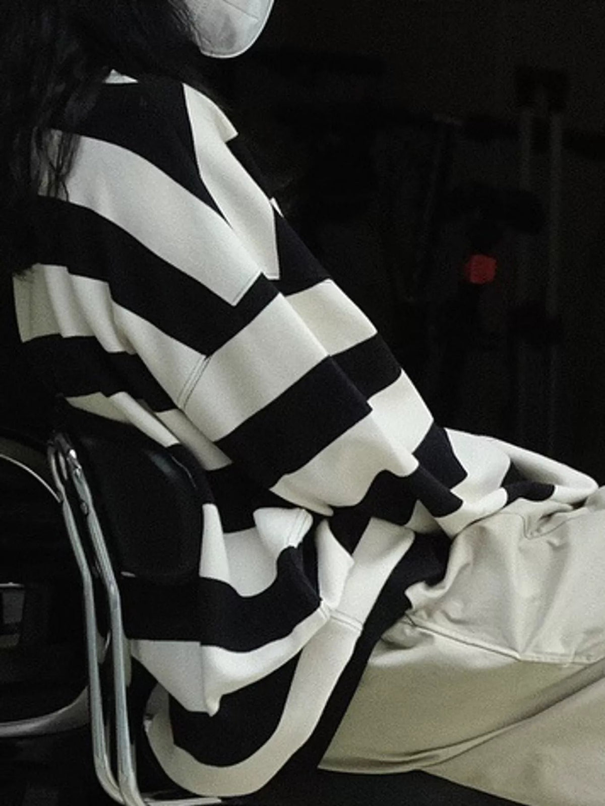 Oversized Striped Crewneck Sweatshirt - Dressed.