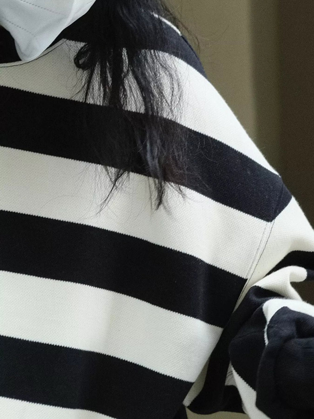 Oversized Striped Crewneck Sweatshirt - Dressed.