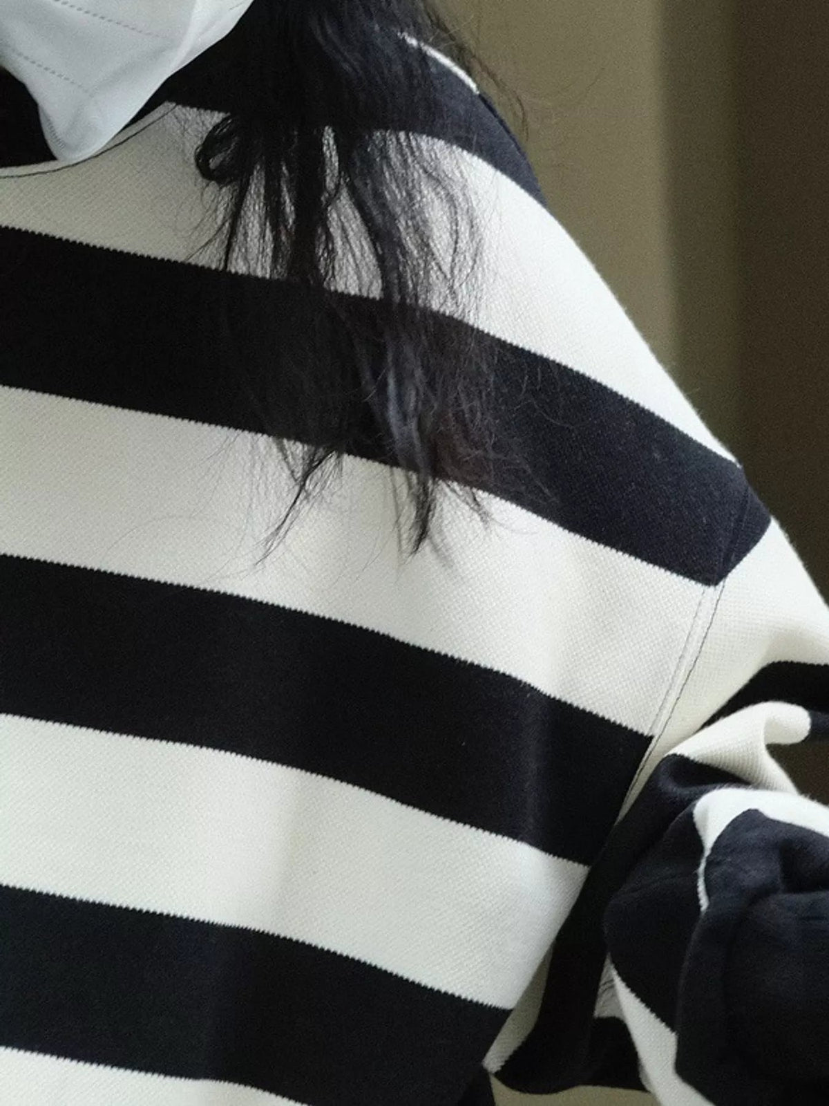 Oversized Striped Crewneck Sweatshirt - Dressed.