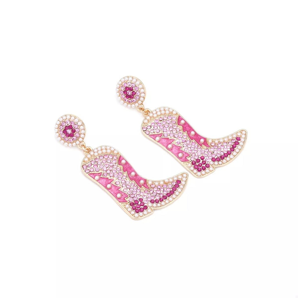 Rodeo Lumière Rhinestone Boot Earrings - Dressed.