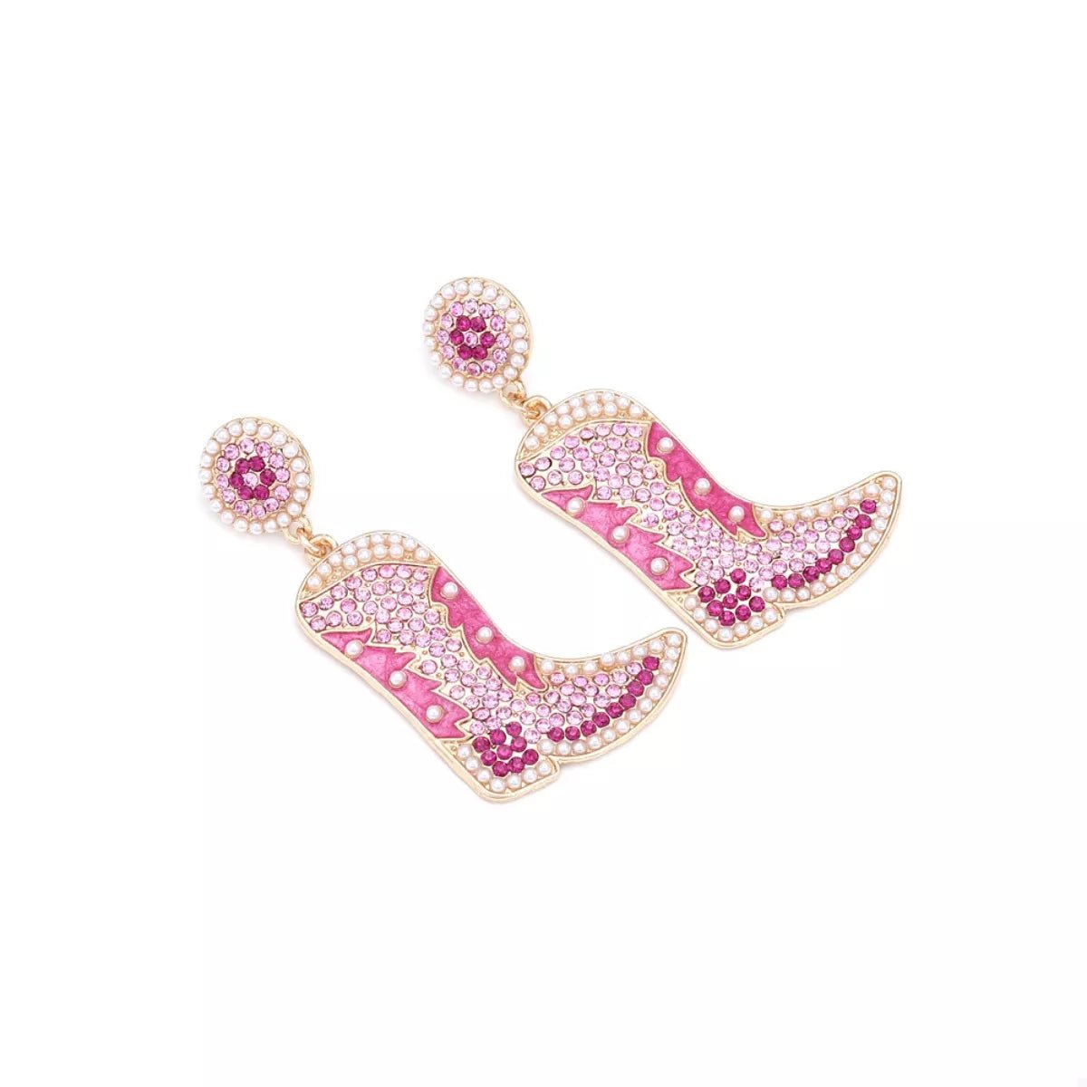Rodeo Lumière Rhinestone Boot Earrings - Dressed.
