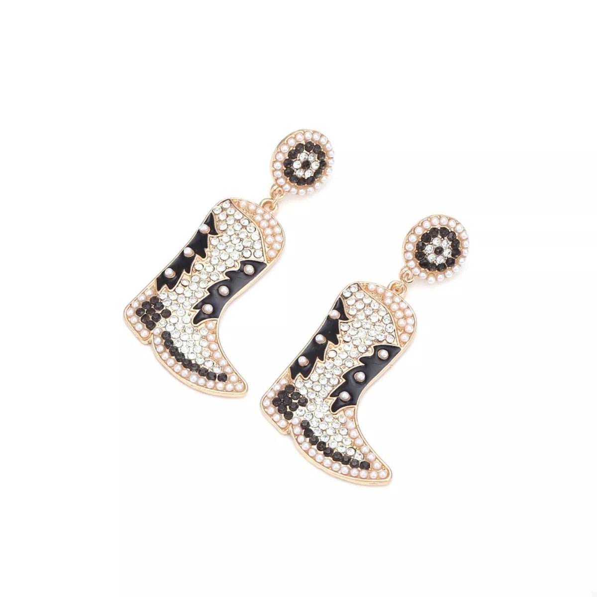 Rodeo Lumière Rhinestone Boot Earrings - Dressed.
