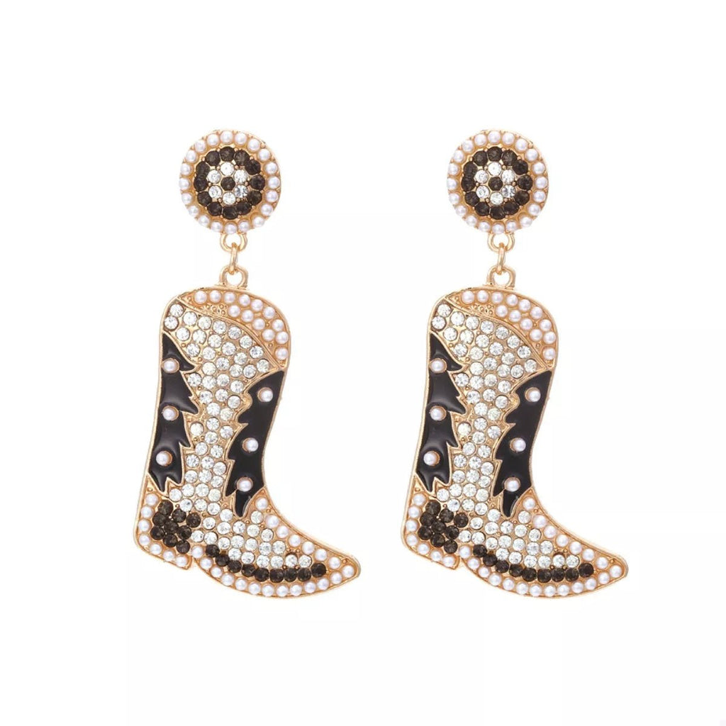 Rodeo Lumière Rhinestone Boot Earrings - Dressed.