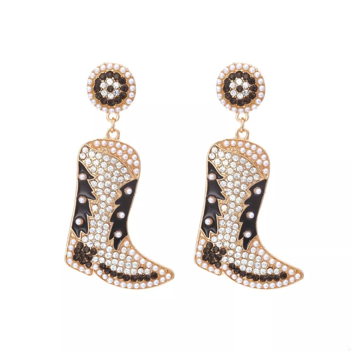 Rodeo Lumière Rhinestone Boot Earrings - Dressed.