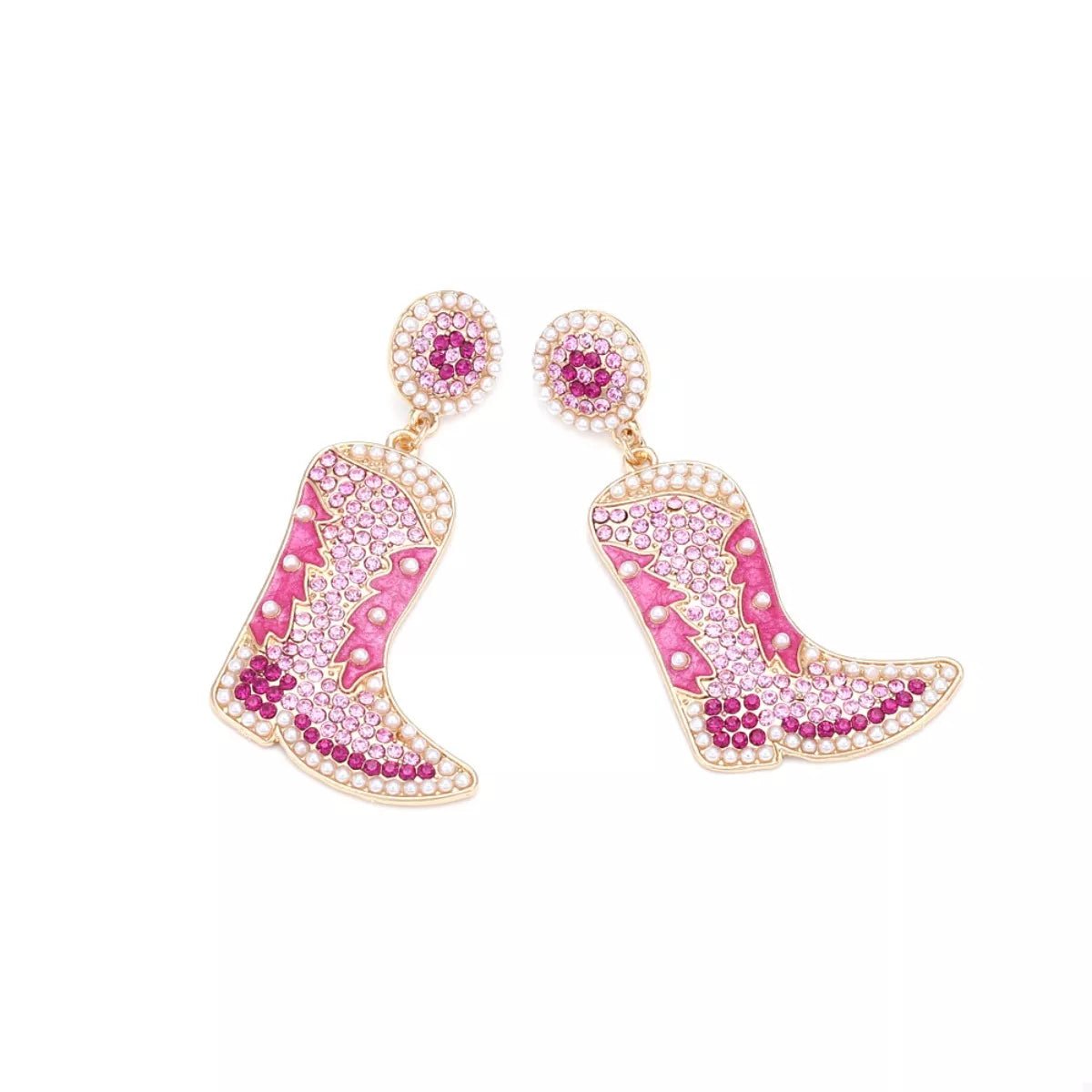 Rodeo Lumière Rhinestone Boot Earrings - Dressed.