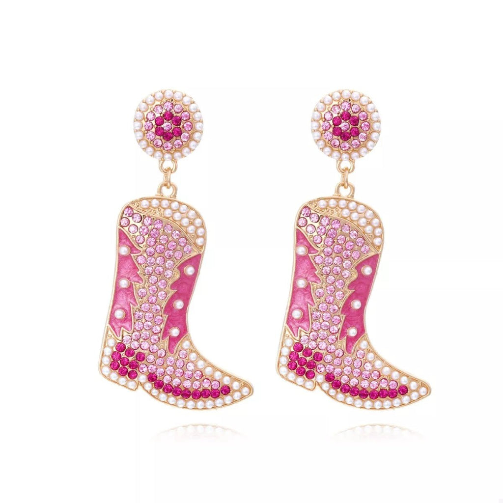 Rodeo Lumière Rhinestone Boot Earrings - Dressed.
