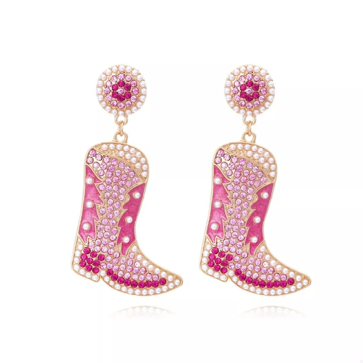 Rodeo Lumière Rhinestone Boot Earrings - Dressed.