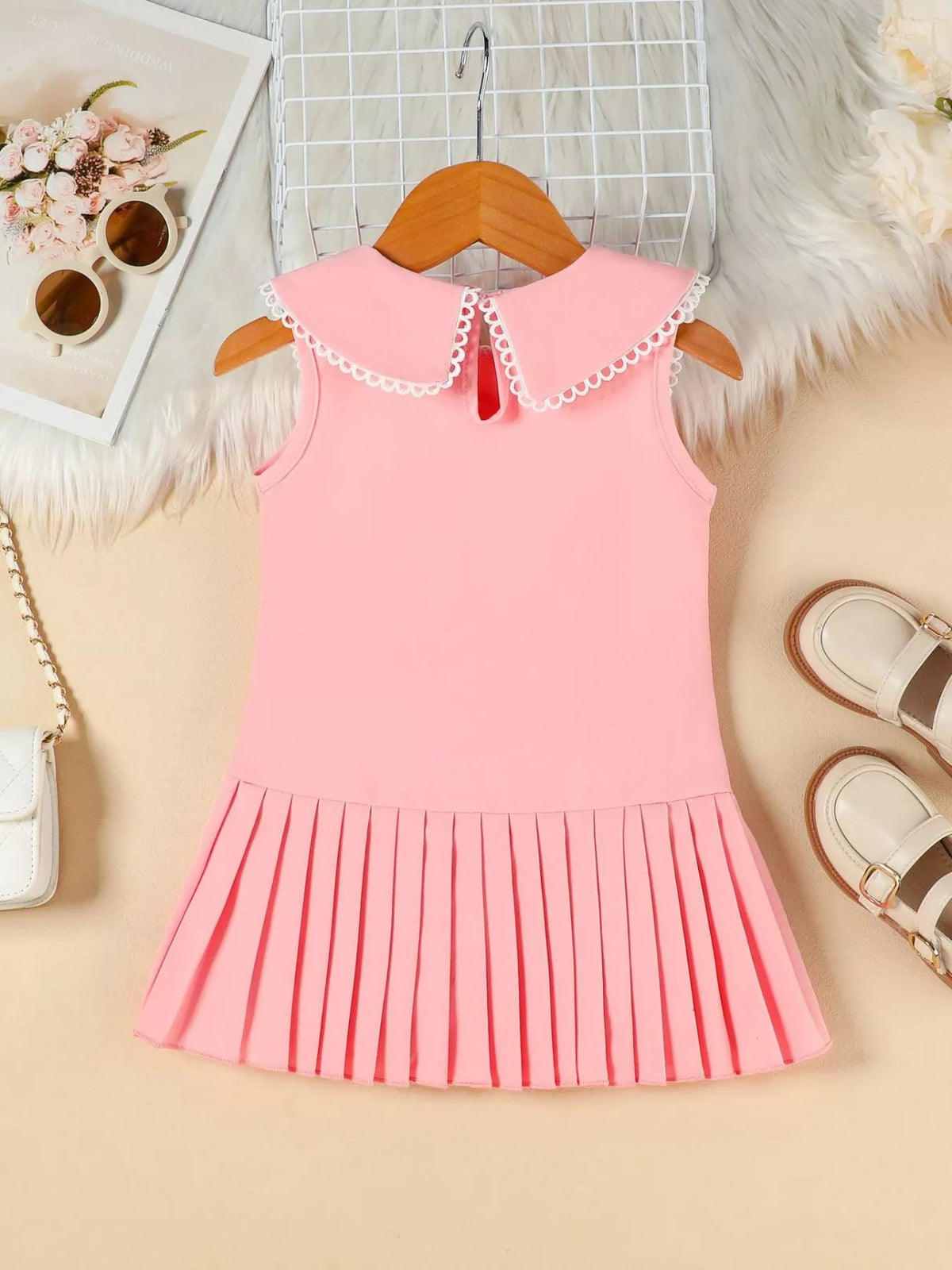 Rosalie Bow & Lace Pleated Dress — Children's - Dressed.