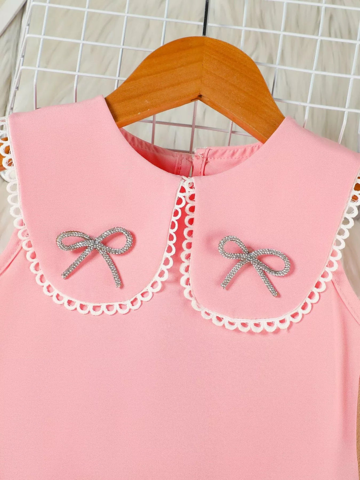 Rosalie Bow & Lace Pleated Dress — Children's - Dressed.