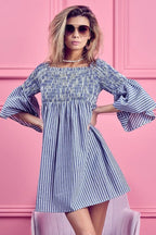 Seraphine Smocked Off-Shoulder Striped Dress - Dressed.