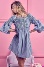 Seraphine Smocked Off-Shoulder Striped Dress - Dressed.