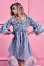 Seraphine Smocked Off-Shoulder Striped Dress - Dressed.