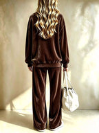Simone Velvet Wide-Leg Pant Set - Dressed.