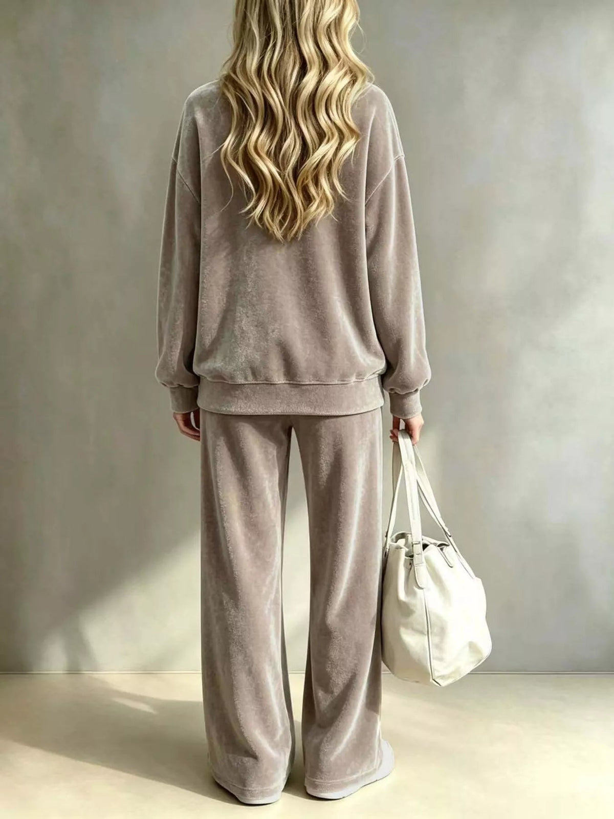 Simone Velvet Wide-Leg Pant Set - Dressed.