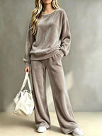 Simone Velvet Wide-Leg Pant Set - Dressed.