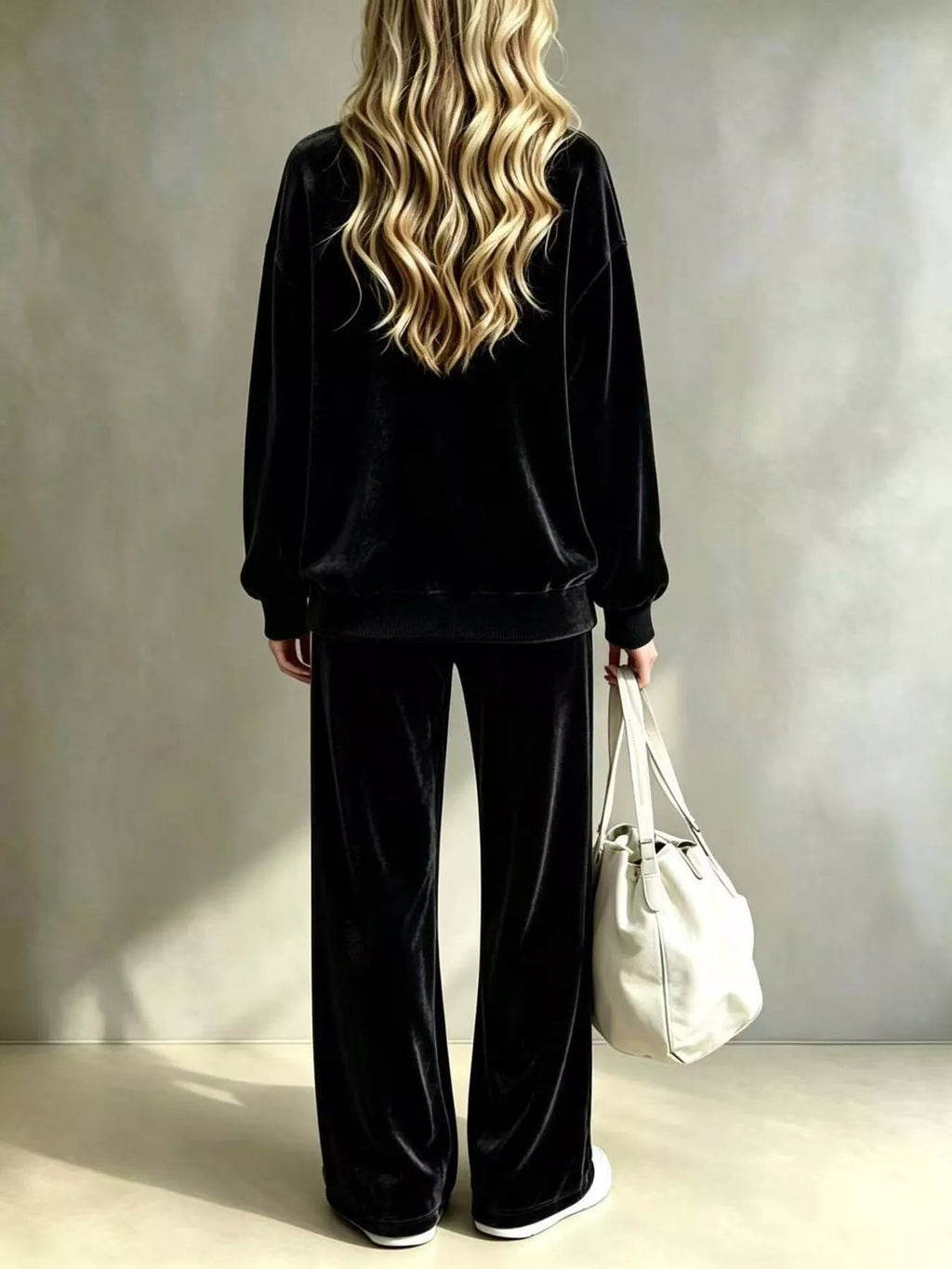Simone Velvet Wide-Leg Pant Set - Dressed.