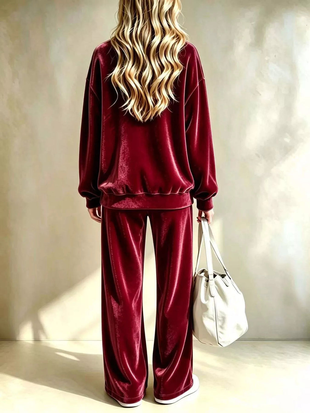 Simone Velvet Wide-Leg Pant Set - Dressed.