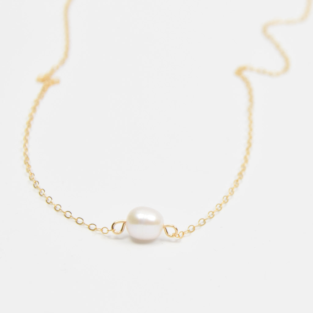 Simple Pearl Necklace - Dressed.