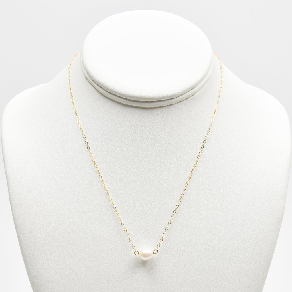 Simple Pearl Necklace - Dressed.