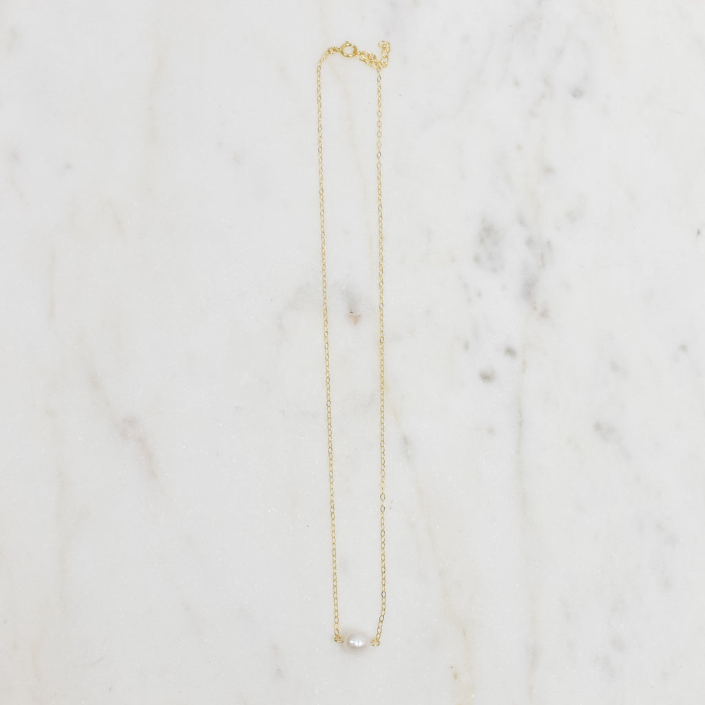 Simple Pearl Necklace - Dressed.