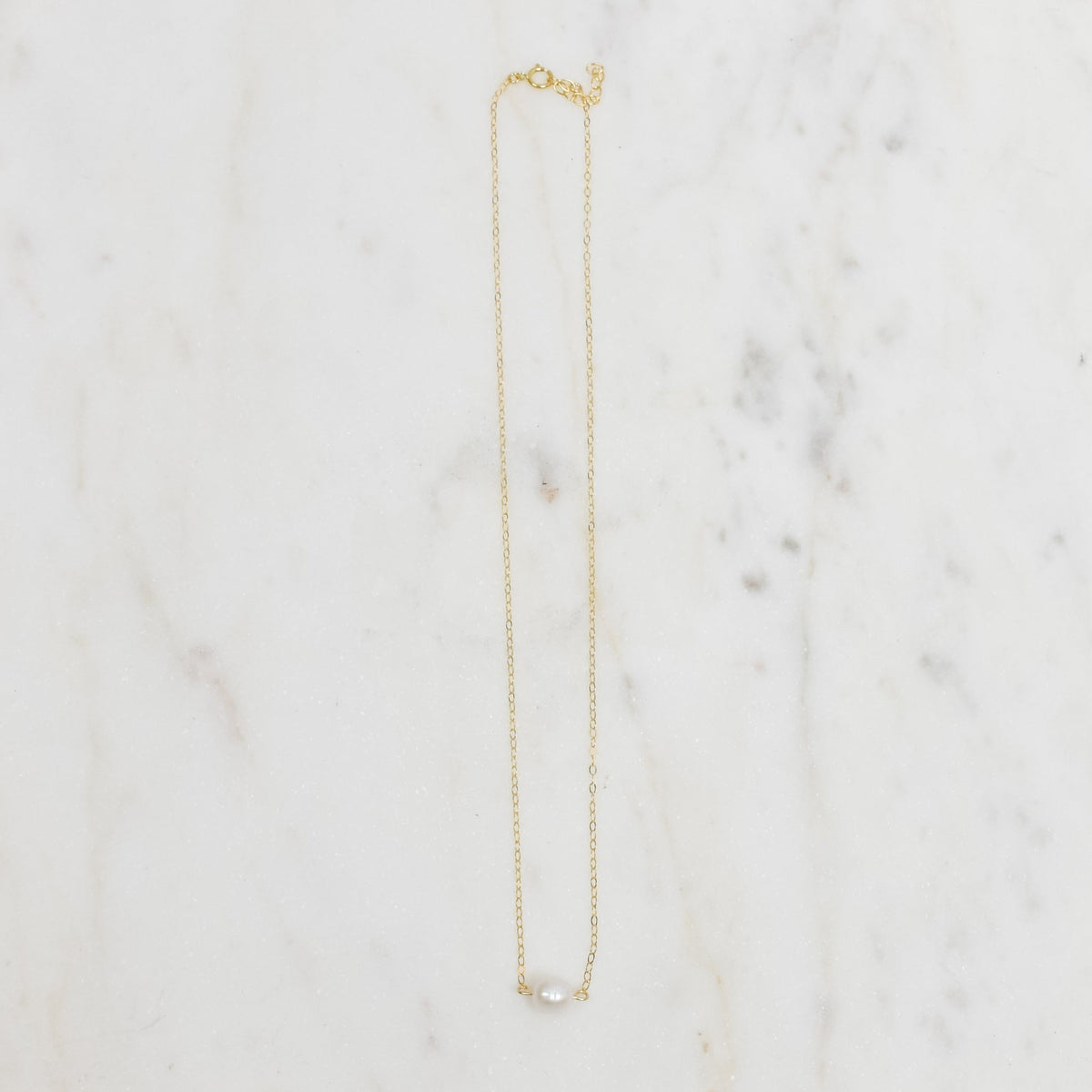 Simple Pearl Necklace - Dressed.