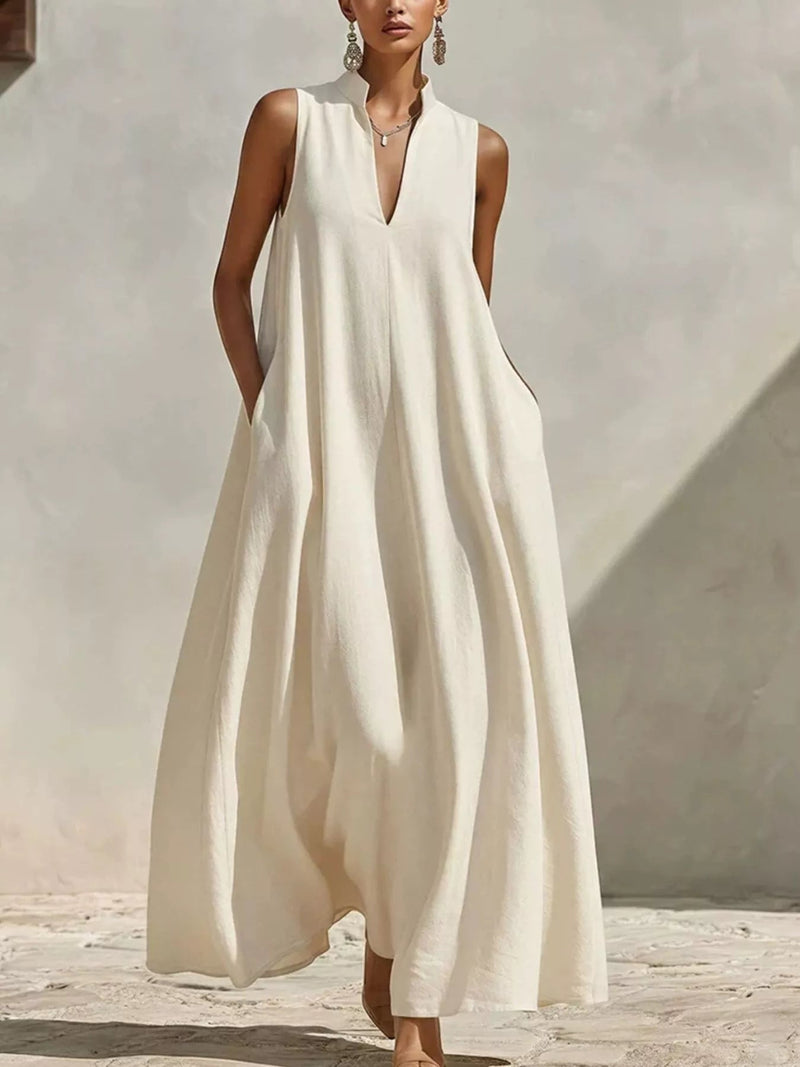 Sleeveless Maxi Dress with Side Pockets — Multiple Colors • Inclusive Sizing | Trendsi - Dressed.