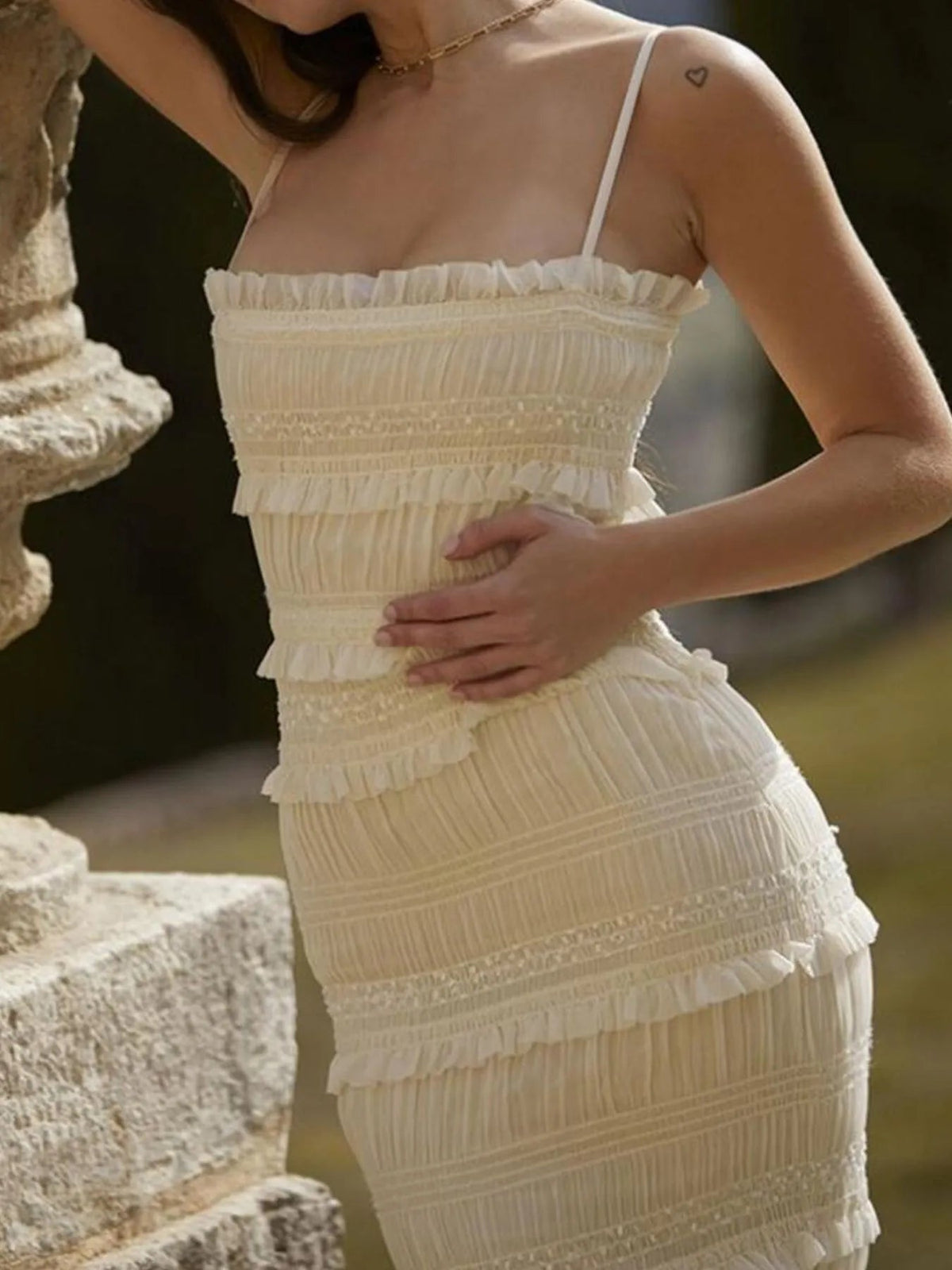 Sloane Tiered Textured Maxi Cami Dress - Dressed.