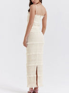 Sloane Tiered Textured Maxi Cami Dress - Dressed.