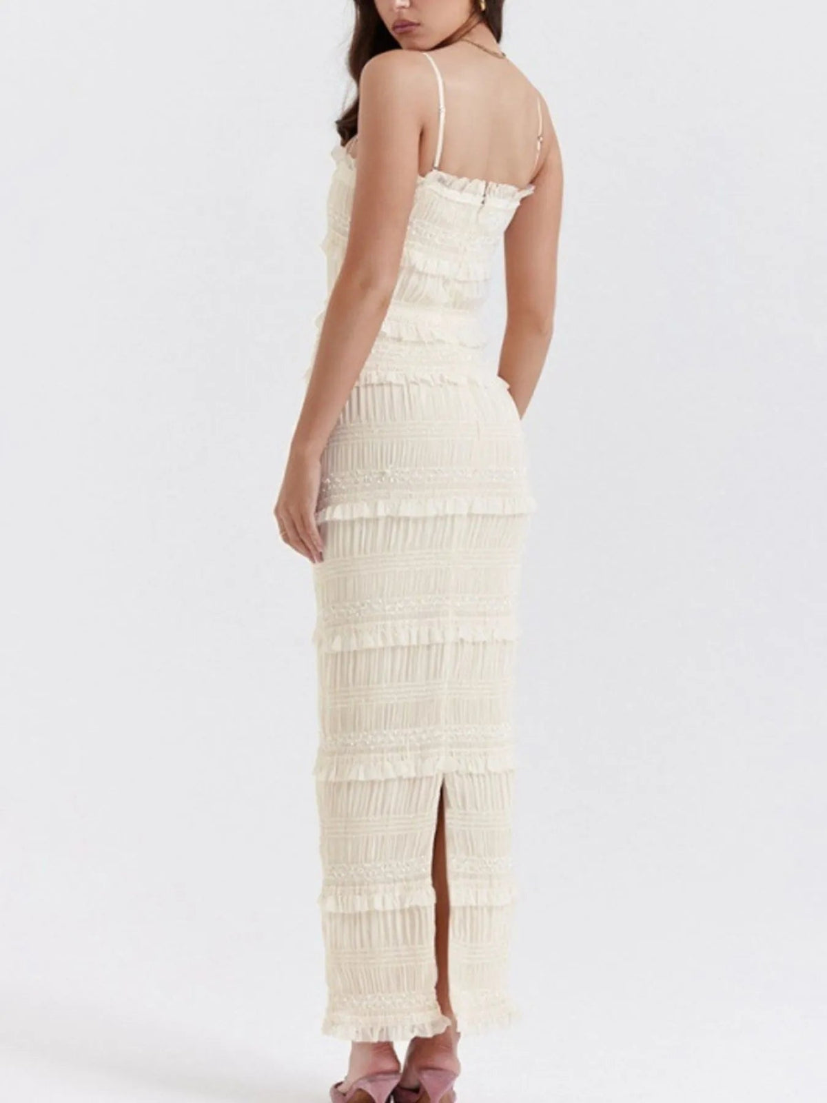 Sloane Tiered Textured Maxi Cami Dress - Dressed.
